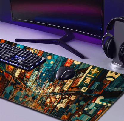 Retro American Flag XL Gaming Mouse Pad with Stitching Edge Laptop Desk Mat