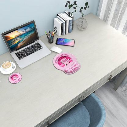 Ergonomic Mouse Pad with Wrist Support Rest,Large Mousepad Gel Wrist Rest, with Coaster Non-Slip & Pain Relief for Computer, Desk, Home&Office-Beach - Colors B