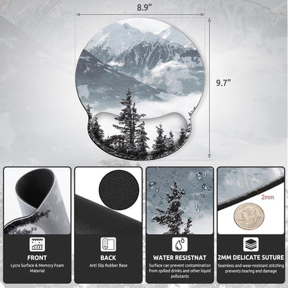 KONVINIT Ergonomic Mouse Pad with Wrist Rest, Small Mousepad with Non-Slip Rubber Base and Smooth Surface, Beach Mouse Pads for Desk, Office Desk Accessories