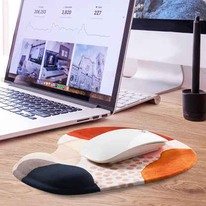 JIKIOU Mouse Pad, 2 Pack Ergonomic Mouse Pads with Comfortable Gel Wrist Rest Support and Smooth Cloth, Non-Slip PU Base for Easy Typing Pain Relief Durable and Easy to Clean Small Black