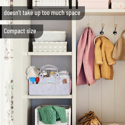 Baby Diaper Caddy Organizer, Gray, Medium