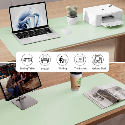 Aothia Leather Office Desk Pad Protector, Non-Slip PU Leather Desk Blotter, Waterproof Laptop Writing Mouse Pad for Office and Home, Black, 31.5" x 15.7" - Colors A