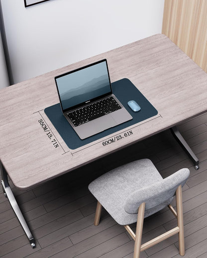 Double-Sided Desk Pad, 31.5"x15.7"Leather Desk Mat, Eco Cork Desk Pad Protector,Large Mouse Pad,Waterproof Desk Blotter for Office/Home(Coffee)