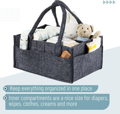 Baby Diaper Caddy Organizer, Gray, Medium