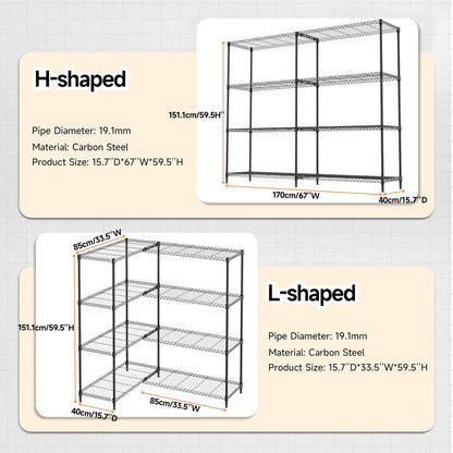 M MZG 450 lbs Steel Storage Shelving 3-Tier Utility Shelving Unit Steel Organizer Wire Rack for Home,Kitchen,Office (11.8" D x 17.7" W x 26.3" H) - Colors A
