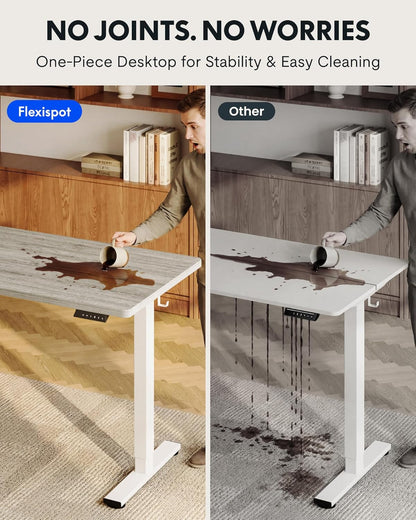 EN1 48"x24" One-Piece Standing Desk, White