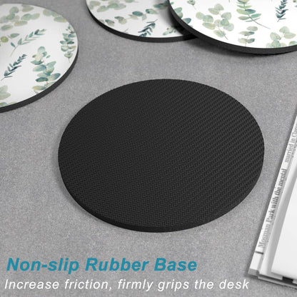 Nipichsha Coasters for Drinks, Set of 6 Cute Absorbent Rubber Drink Coasters for Cup with Non Slip Backing, Kitchen Home Decor Housewarming Gift, Round 4 in, Work Hard