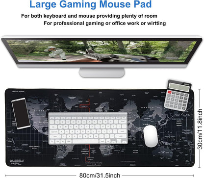 XXL Professional Large Mouse Pad & Computer Game Mouse Mat (35.4x15.7x0.1IN, Map) (90 * 40 Map)
