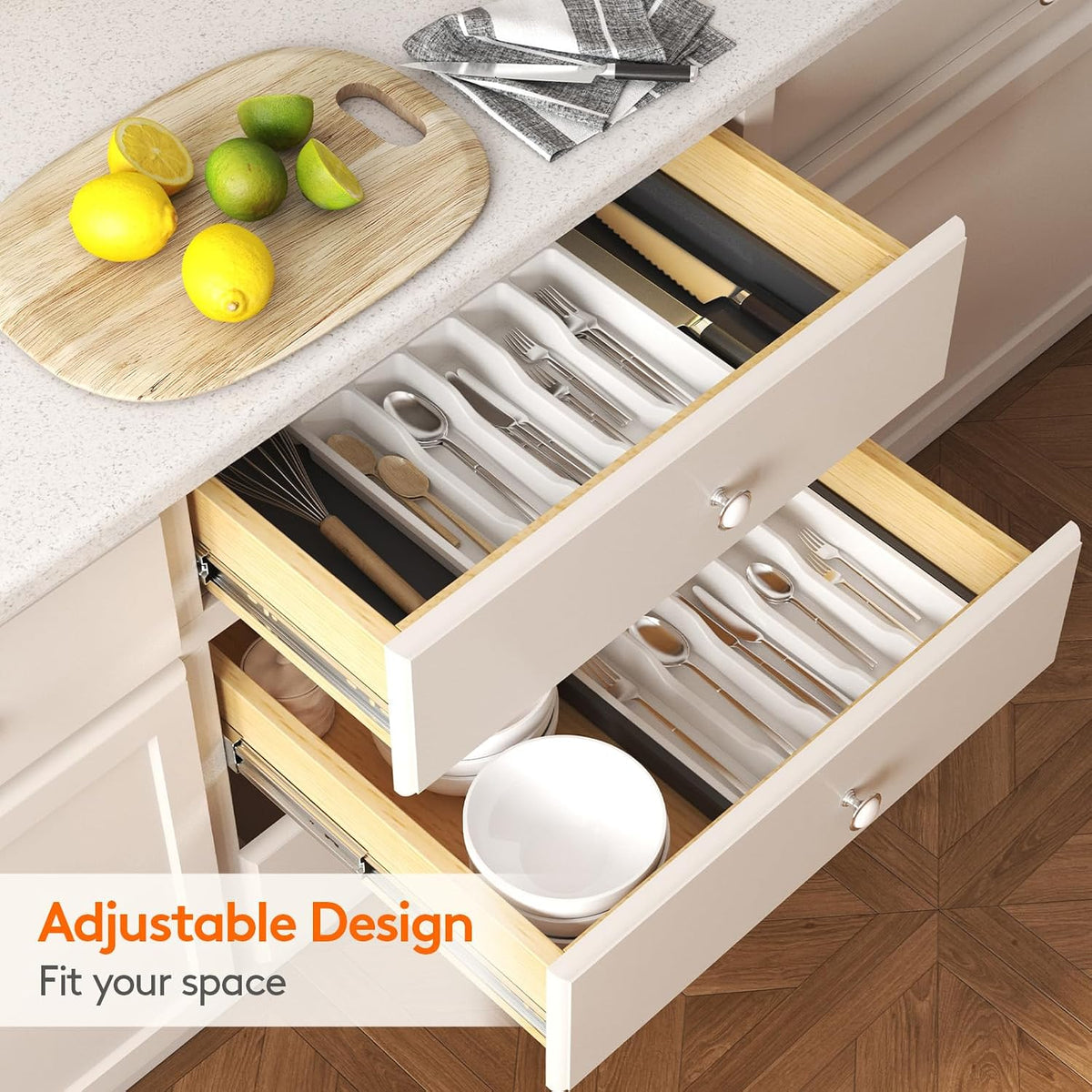 Expandable Silverware Drawer Organizer, Kitchen Utensil Tray