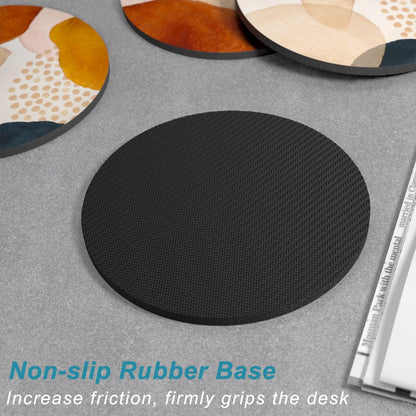 Nipichsha Coasters for Drinks, Set of 6 Cute Absorbent Rubber Drink Coasters for Cup with Non Slip Backing, Kitchen Home Decor Housewarming Gift, Round 4 in, Work Hard