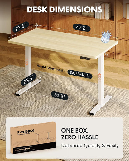 EN1 48"x24" One-Piece Standing Desk, White