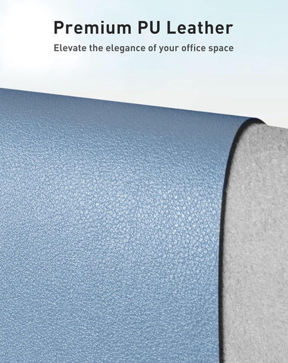 Aothia Leather Office Desk Pad Protector, Non-Slip PU Leather Desk Blotter, Waterproof Laptop Writing Mouse Pad for Office and Home, Black, 31.5" x 15.7" - Colors B