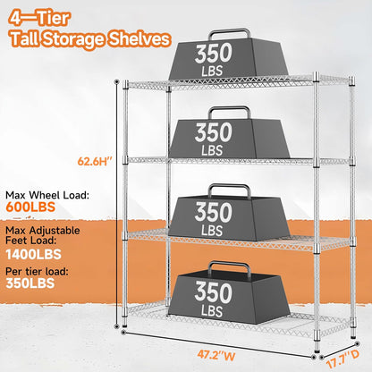 M MZG 450 lbs Steel Storage Shelving 3-Tier Utility Shelving Unit Steel Organizer Wire Rack for Home,Kitchen,Office (11.8" D x 17.7" W x 26.3" H) - Colors A