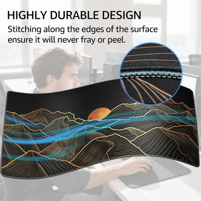 KTRIO Large Gaming Mouse Pad Desk Mat for Gamer, 31.5" x 11.8", Black, XL | Extended Size Design, Superior Micro-Weave Cloth, Non-Slip Rubber Base, Durable Stitched Edges, Water-Resistant Coating