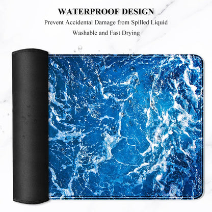 Auhoahsil Desk Mat, Ultra Large Mouse Pad, XXL Gaming Mousepad, Green Tropical Leaves Deskpad, Big Extended Full Size Mouse Pad, Desktop Desk Matt for Keyboard, Laptop & Computer, 35.5 x 15.7 in - Colors B