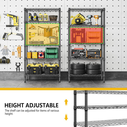 M MZG 450 lbs Steel Storage Shelving 3-Tier Utility Shelving Unit Steel Organizer Wire Rack for Home,Kitchen,Office (11.8" D x 17.7" W x 26.3" H) - Colors A