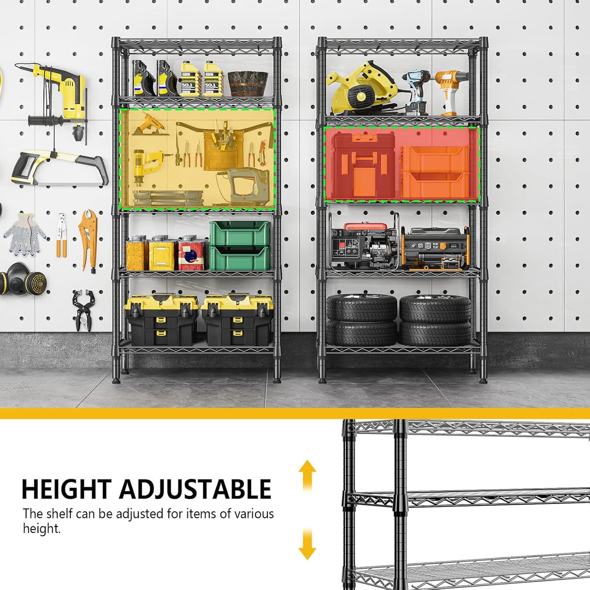 M MZG 450 lbs Steel Storage Shelving 3-Tier Utility Shelving Unit Steel Organizer Wire Rack for Home,Kitchen,Office (11.8" D x 17.7" W x 26.3" H) - Colors B
