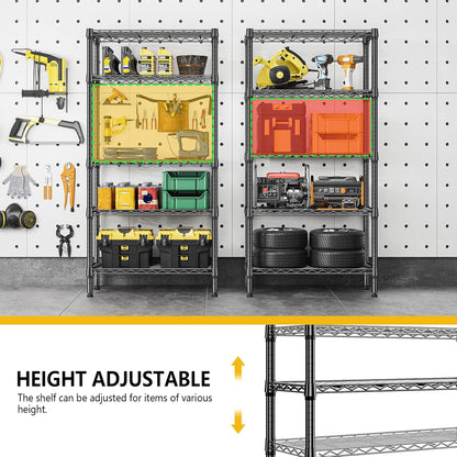 M MZG 450 lbs Steel Storage Shelving 3-Tier Utility Shelving Unit Steel Organizer Wire Rack for Home,Kitchen,Office (11.8" D x 17.7" W x 26.3" H) - Colors B