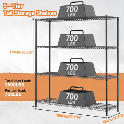 M MZG 450 lbs Steel Storage Shelving 3-Tier Utility Shelving Unit Steel Organizer Wire Rack for Home,Kitchen,Office (11.8" D x 17.7" W x 26.3" H) - Colors B