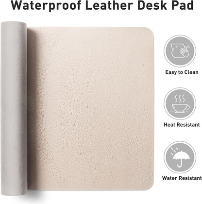 Aothia Leather Office Desk Pad Protector, Non-Slip PU Leather Desk Blotter, Waterproof Laptop Writing Mouse Pad for Office and Home, Black, 31.5" x 15.7" - Colors A
