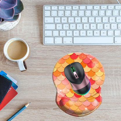 Wrist Support Mouse Pad Anti Slip Rubber Wrist Rest Mousepad 9in X 8in Small Desktop Notebook Mouse Mat for Working and Gaming (M-Pink Floral)
