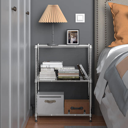 M MZG 450 lbs Steel Storage Shelving 3-Tier Utility Shelving Unit Steel Organizer Wire Rack for Home,Kitchen,Office (11.8" D x 17.7" W x 26.3" H) - Colors A