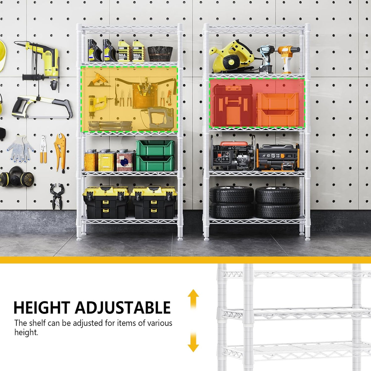 M MZG 450 lbs Steel Storage Shelving 3-Tier Utility Shelving Unit Steel Organizer Wire Rack for Home,Kitchen,Office (11.8" D x 17.7" W x 26.3" H) - Colors A