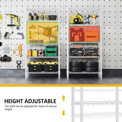 M MZG 450 lbs Steel Storage Shelving 3-Tier Utility Shelving Unit Steel Organizer Wire Rack for Home,Kitchen,Office (11.8" D x 17.7" W x 26.3" H) - Colors A