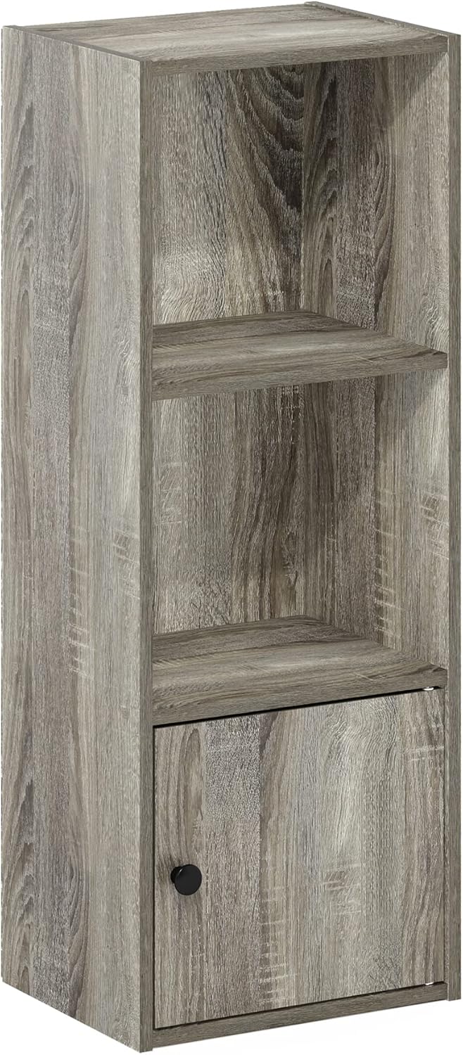 Furinno PASIR Book Shelf, 2-Tier Modern Bookshelf, Open Shelves Bookcase 9 x 12 x 21, Easy Assembly, for Living Room, Bedroom, Home Office, White