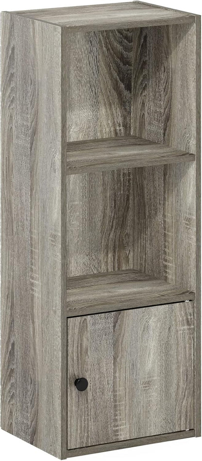 Furinno PASIR Book Shelf, 2-Tier Modern Bookshelf, Open Shelves Bookcase 9 x 12 x 21, Easy Assembly, for Living Room, Bedroom, Home Office, White