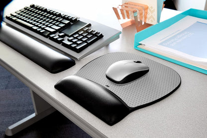 3M Keyboard Wrist Rest, Gel, Black Leatherette, Wired, Kp200le