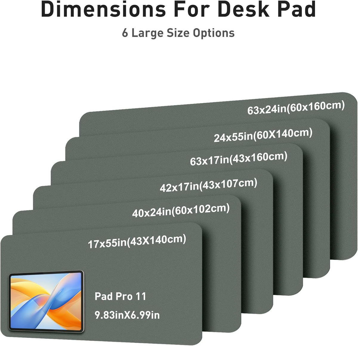 Aothia Leather Office Desk Pad Protector, Non-Slip PU Leather Desk Blotter, Waterproof Laptop Writing Mouse Pad for Office and Home, Black, 31.5" x 15.7" - Colors A
