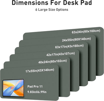Aothia Leather Office Desk Pad Protector, Non-Slip PU Leather Desk Blotter, Waterproof Laptop Writing Mouse Pad for Office and Home, Black, 31.5" x 15.7" - Colors A