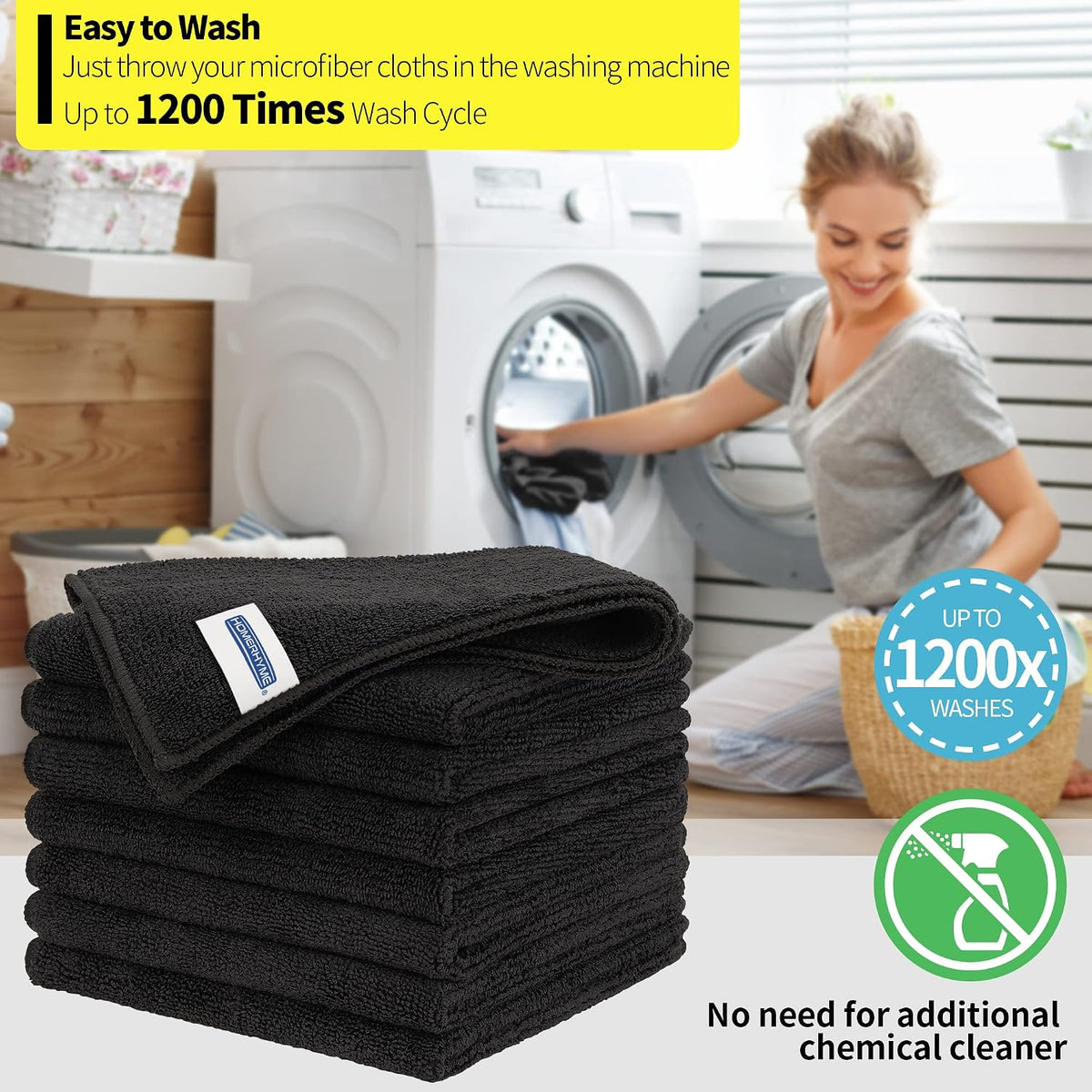 Microfiber Cleaning Cloth, Cleaning Rags Microfiber Towel Bulk Absorbent Lint-Free Wash Cloths, All-Purpose Shop Towels for Cars, Automotive, Garage, Home & Kitchen 11.5"*11.5"