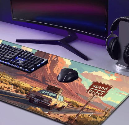 Retro American Flag XL Gaming Mouse Pad with Stitching Edge Laptop Desk Mat