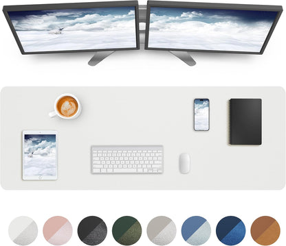 Large Desk pad mat,Mouse Pad,Office Desk Mat, Non-Slip PU Leather Desk Blotter,Large Desk pad,Waterproof Keyboard mat for Office/Home/Decor (Black,48" x 17")