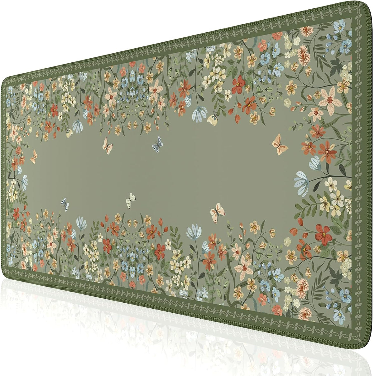 Desk Mat,Mouse Pad for Office Desk,35.4x15.7in,Pink Flowers