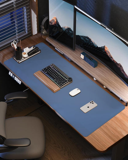 AFIING Large Desk Mat 55" x 24" - PU Leather Desk Pad Protector, Waterproof Non-Slip Extended Mouse Pad for Office Desk, Keyboard, Laptop and Home Workspace (Black)