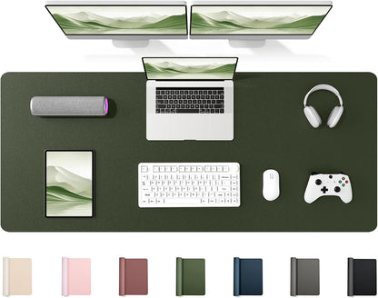35.4" x 17" Large PU Leather Desk Mat for Keyboard and Mouse - Waterproof Non-Slip Desk Pad Protector for Office, Home, Writing Desk, Black