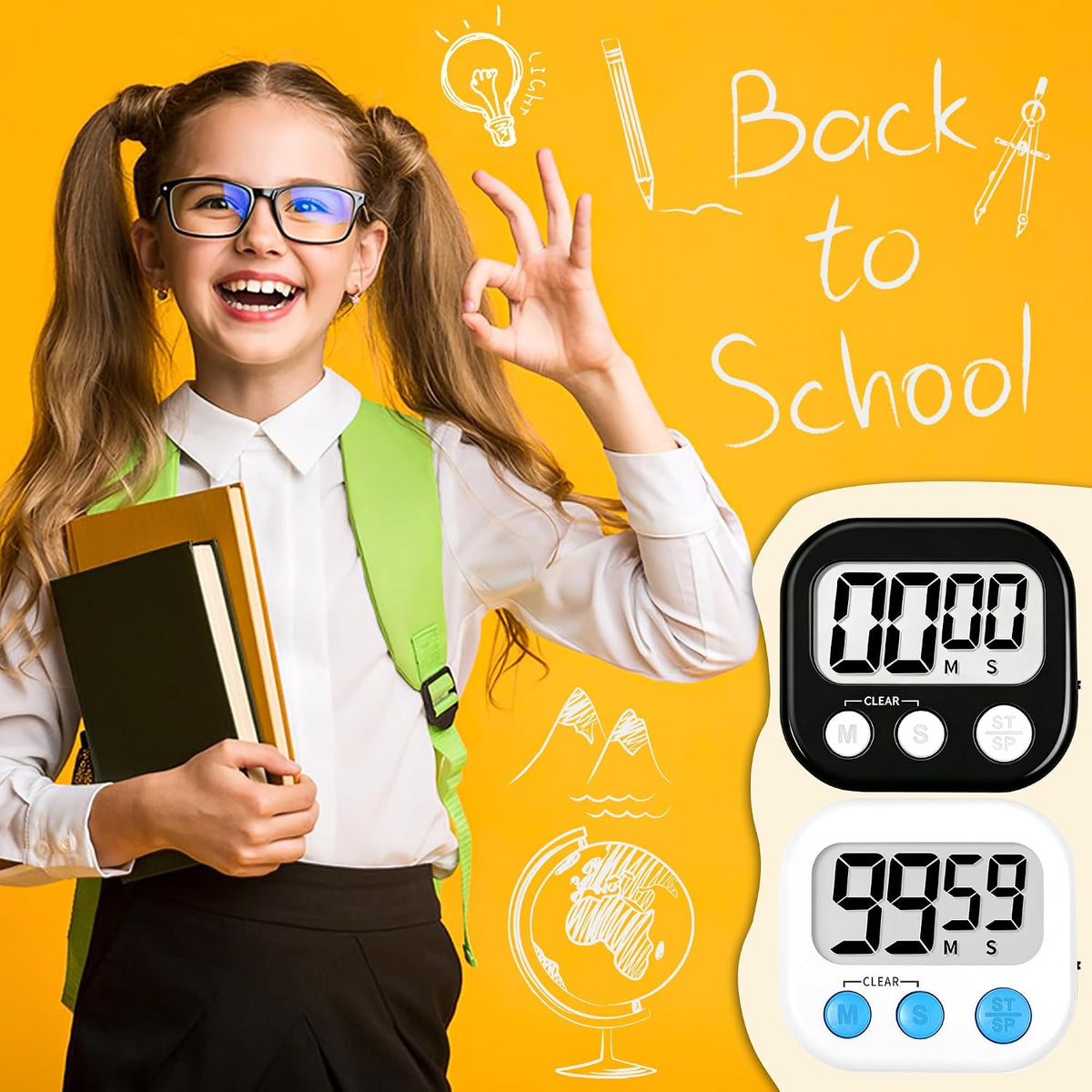ZILLEEN Classroom Timer for Kids Teachers 2 Pack Digital Timers