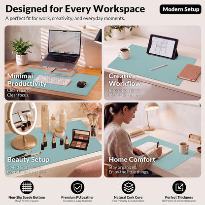 Large Desk Mat, 47" x 17", Black