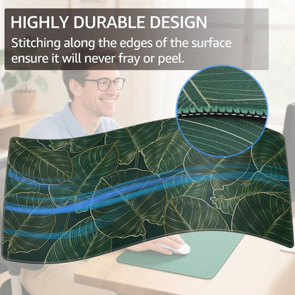 KTRIO Large Gaming Mouse Pad Desk Mat for Gamer, 31.5" x 11.8", Black, XL | Extended Size Design, Superior Micro-Weave Cloth, Non-Slip Rubber Base, Durable Stitched Edges, Water-Resistant Coating