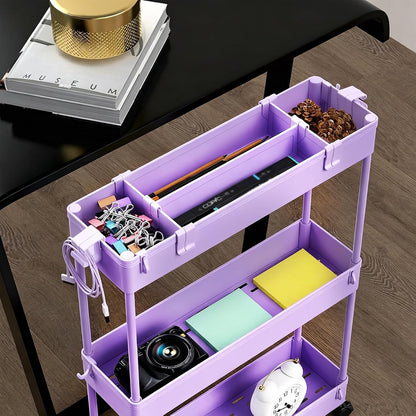SPACELEAD Slim Storage Cart 4 Tier,Bathroom Organizer Rolling Utility, Mobile Shelving Unit Slide Out for Office, Kitchen, Laundry Room & Narrow Places,White