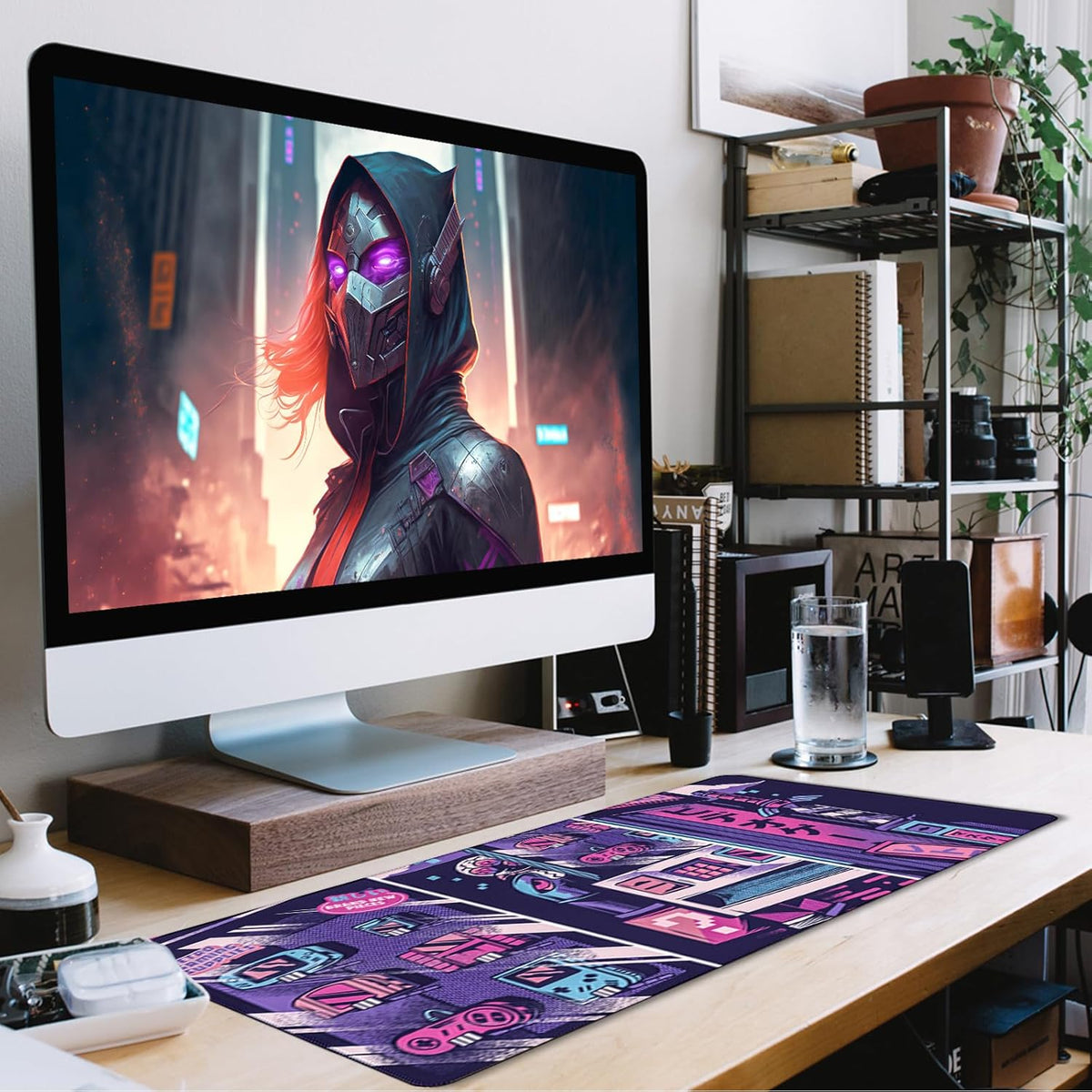 31.5" x 15.7" Waterproof Fabric Desk Pad, Rubber Anti-Slip Base, Stitched Edges No Curling, Fits Laptop Keyboard and Mouse, Smooth Office Mat Large Mouse Pad for Work Game, Black