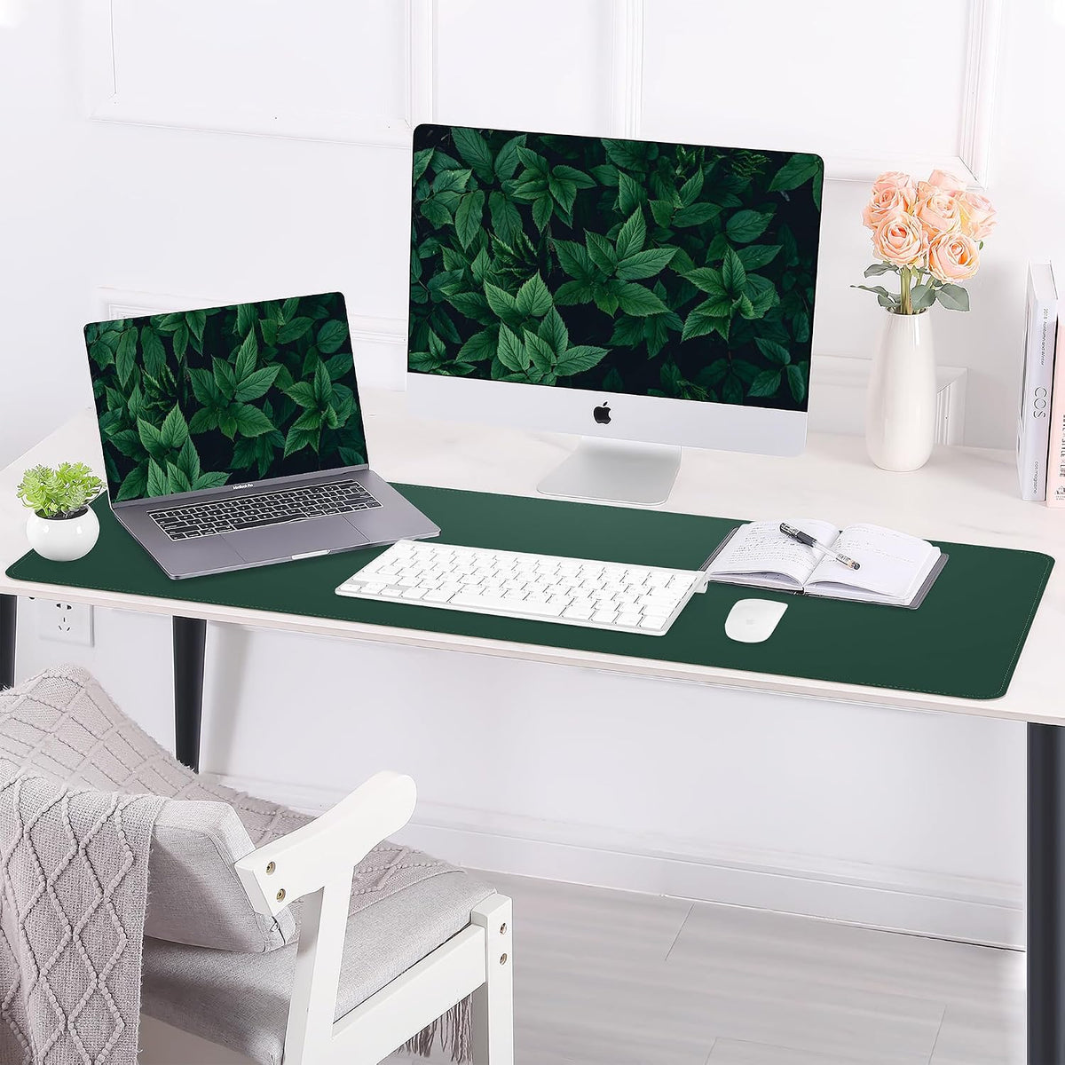 Large Desk Mat, 47" x 17", Black
