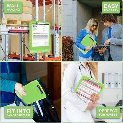 Clipboard with Storage, Clip Board 8.5 x 11 with Pen Holder, High Capacity Plastic Organization Case Box for Letter Legal A4 Size Paper, Nurses Teachers Must Haves, School & Office Supplies