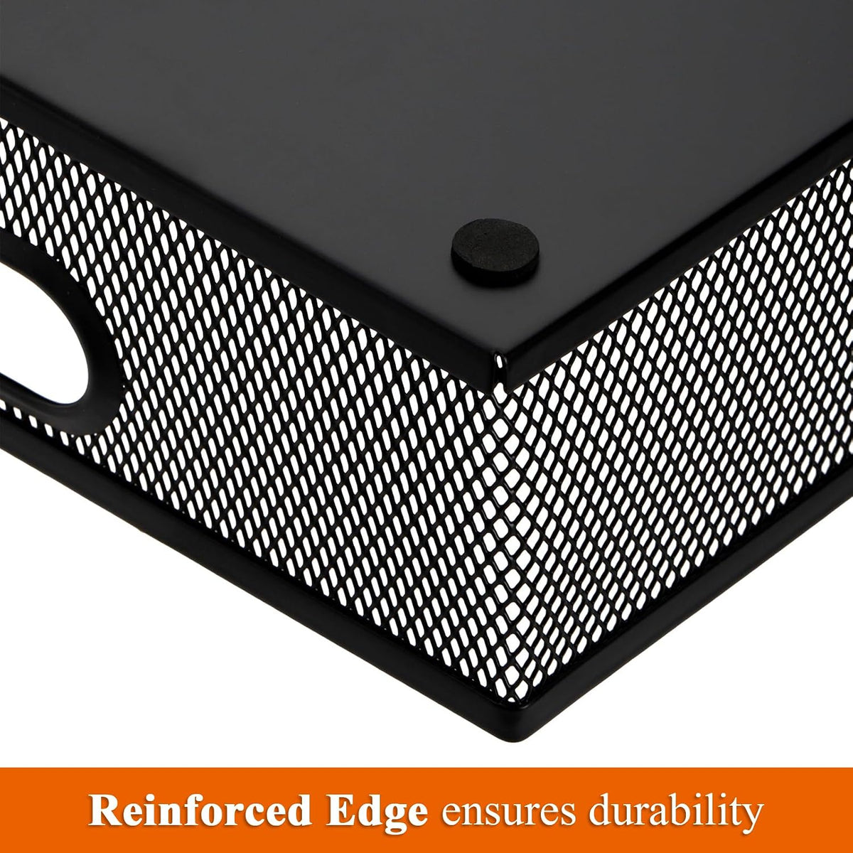 Elsjoy 2 Pack Desk Drawer Organizer Tray, Metal Mesh Desktop Storage Tray Office File Organizer with Handle, Portable Large Storage Basket for Office Supplies, Craft, Magazine, Paper