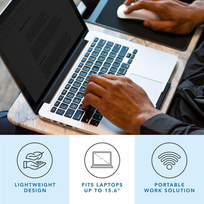 LAPGEAR Home Office Pro Lap Desk with Wrist Rest, Mouse Pad, and Phone Holder - Black Carbon - Fits up to 15.6 Inch Laptops - Style No. 91598