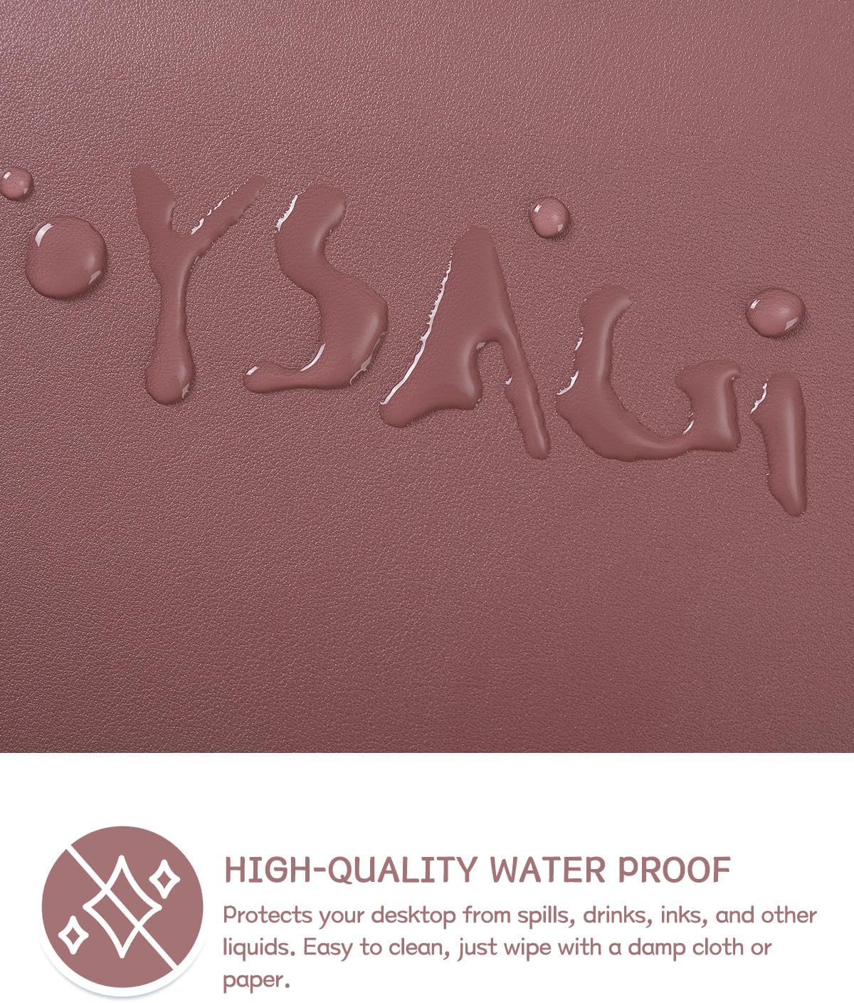 YSAGi Non-Slip Leather Desk Pad, Waterproof Laptop Computer Desk Keyboard Mat, Table Protector Blotter Mat, Large Mouse Pad for Office/Work/Home/Decor(Dark Brown, 31.5" x 15.7")