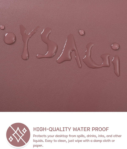 YSAGi Non-Slip Leather Desk Pad, Waterproof Laptop Computer Desk Keyboard Mat, Table Protector Blotter Mat, Large Mouse Pad for Office/Work/Home/Decor(Dark Brown, 31.5" x 15.7")